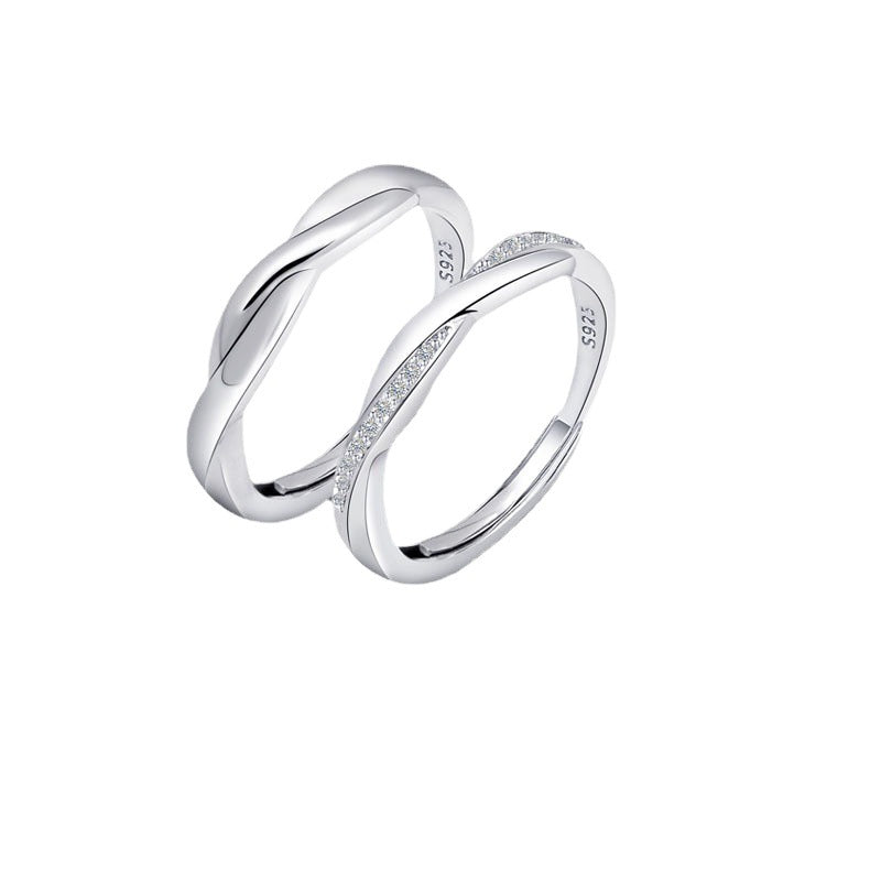 Women's & Men's Mobius Strip Couple Opening Design Light Luxury Index Rings