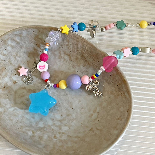 Five-pointed Star Flower Love Sweet Cool Style Necklaces