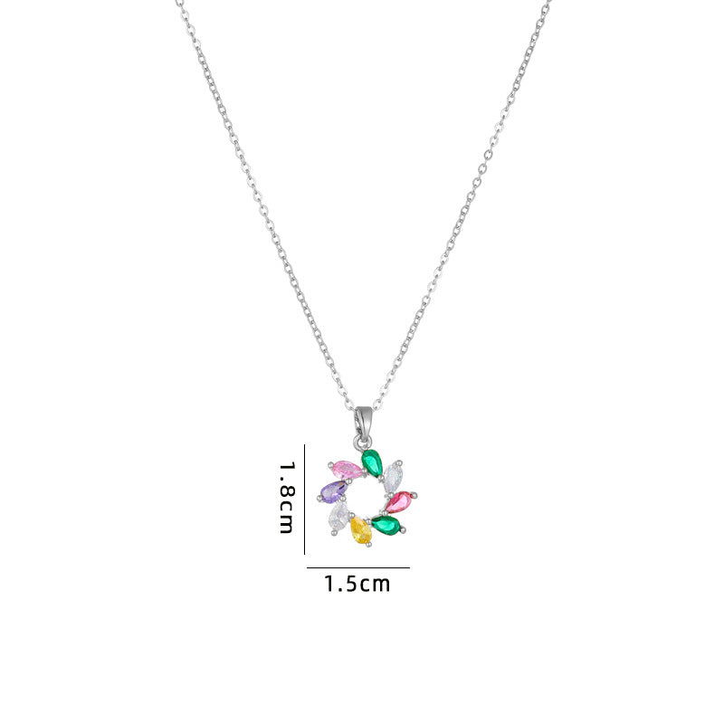 Cool Fashion Ornament Design Geometric Rainbow Necklaces