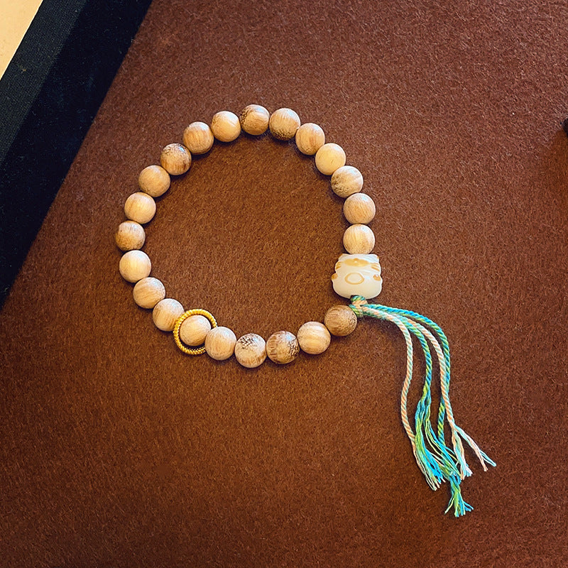 Women's & Men's Retro Ethnic Style Agate Ox Bone Rosary Bracelet