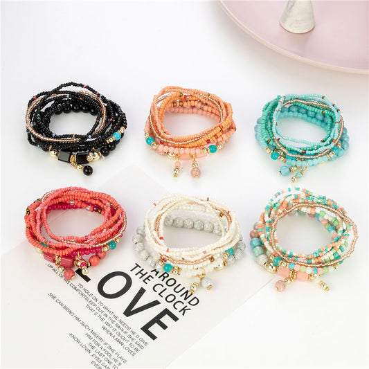 Women's Bohemian Ethnic Creative Turquoise Color Beads Bracelets