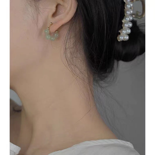 Four Ear Clips Without Pierced Female Clip Trendy Sier Needle Earrings