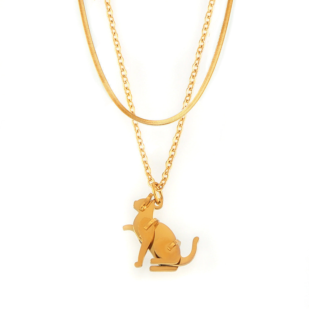 Wind Light Luxury Titanium Steel Animal Ornaments Necklaces