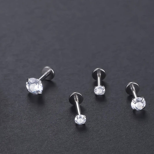 Ear Bone Zircon Labret Steel Internal Teeth Human Earrings