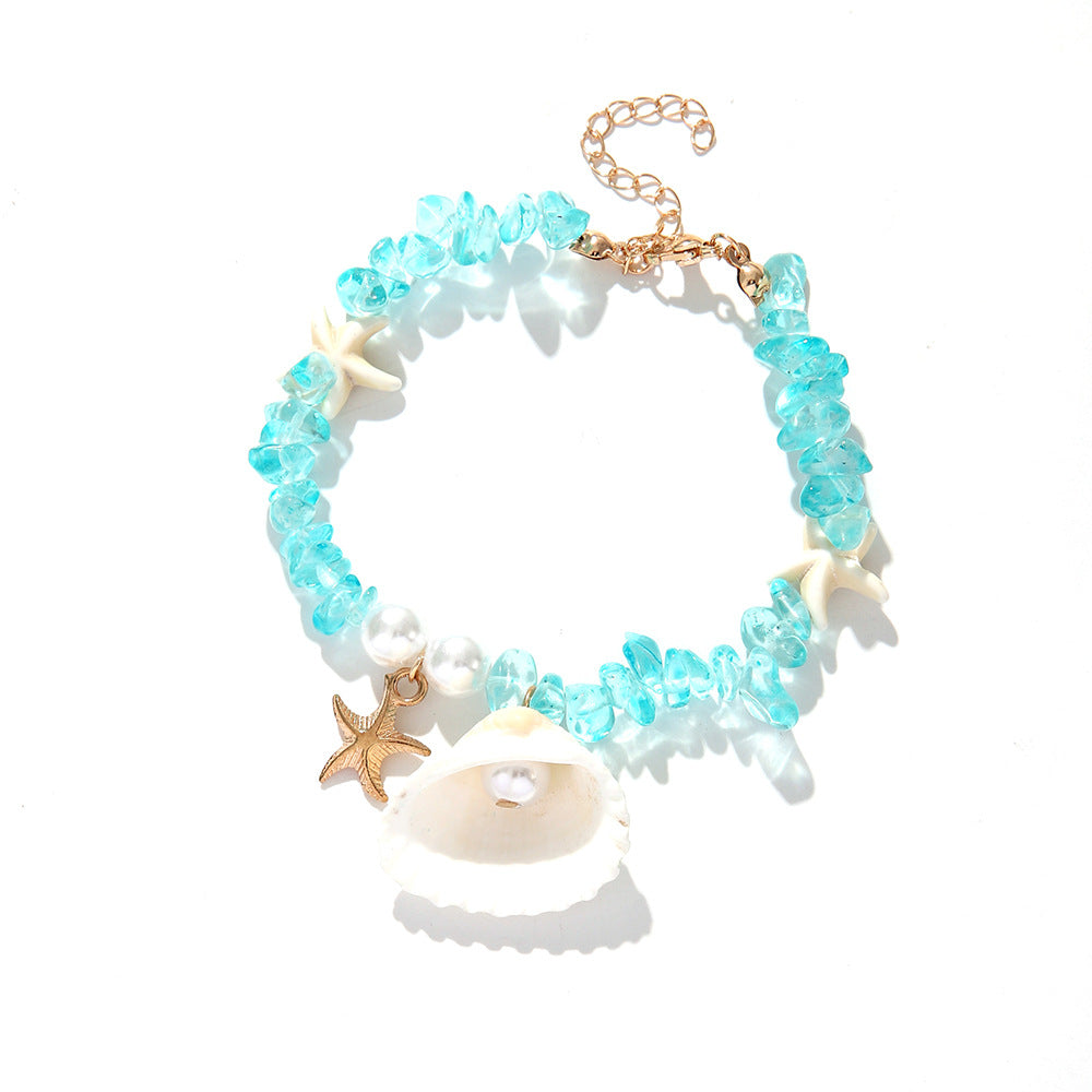 Vacation Style Shell Imitation Pearl Gravel Bracelets