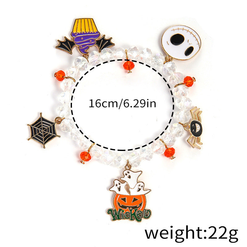 Halloween Element Female Pumpkin Skull Ghost Cat Bat Bracelets