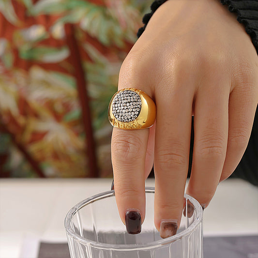 Women's & Men's Italian Palace Style Oval Rhinestone Starry Rings