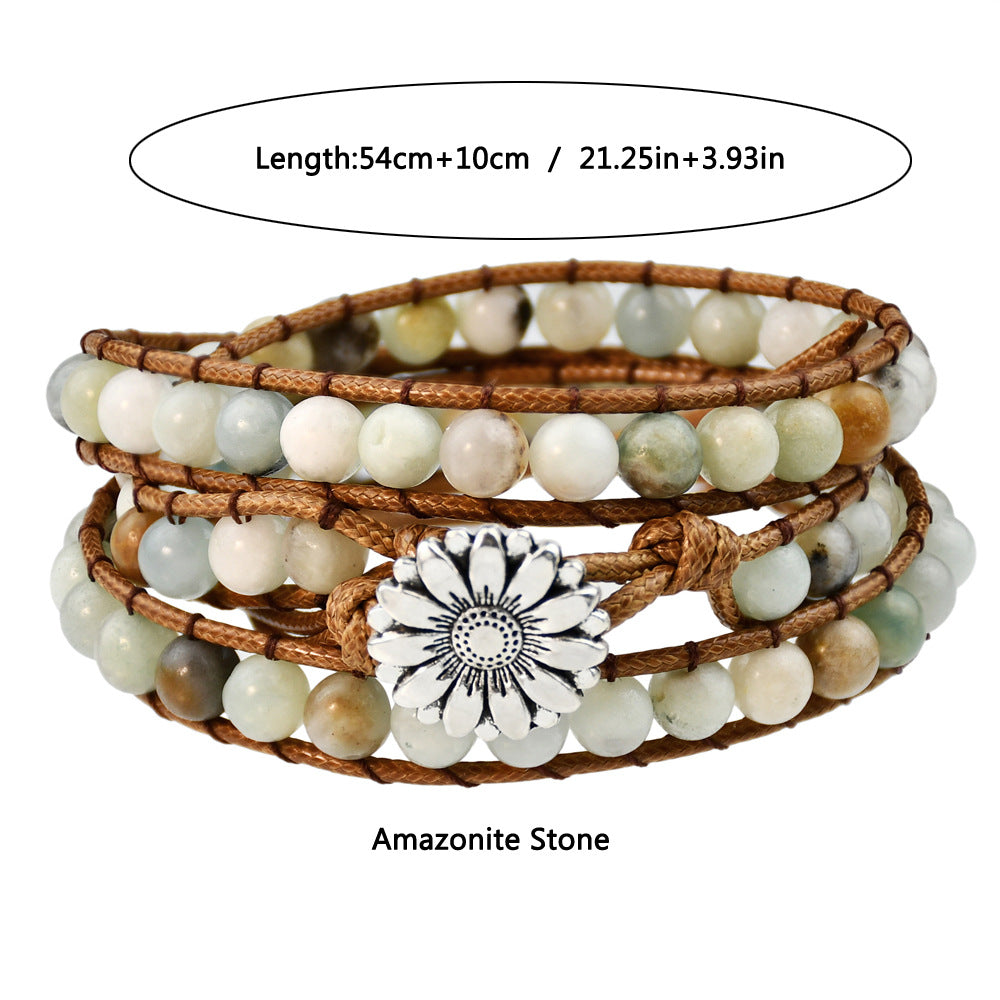 Women's Stone Hand Weaving Bohemian Style Winding Bracelets