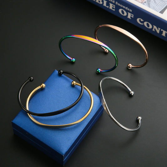 Titanium Steel Female High-grade Shaped Opening Light Bracelets