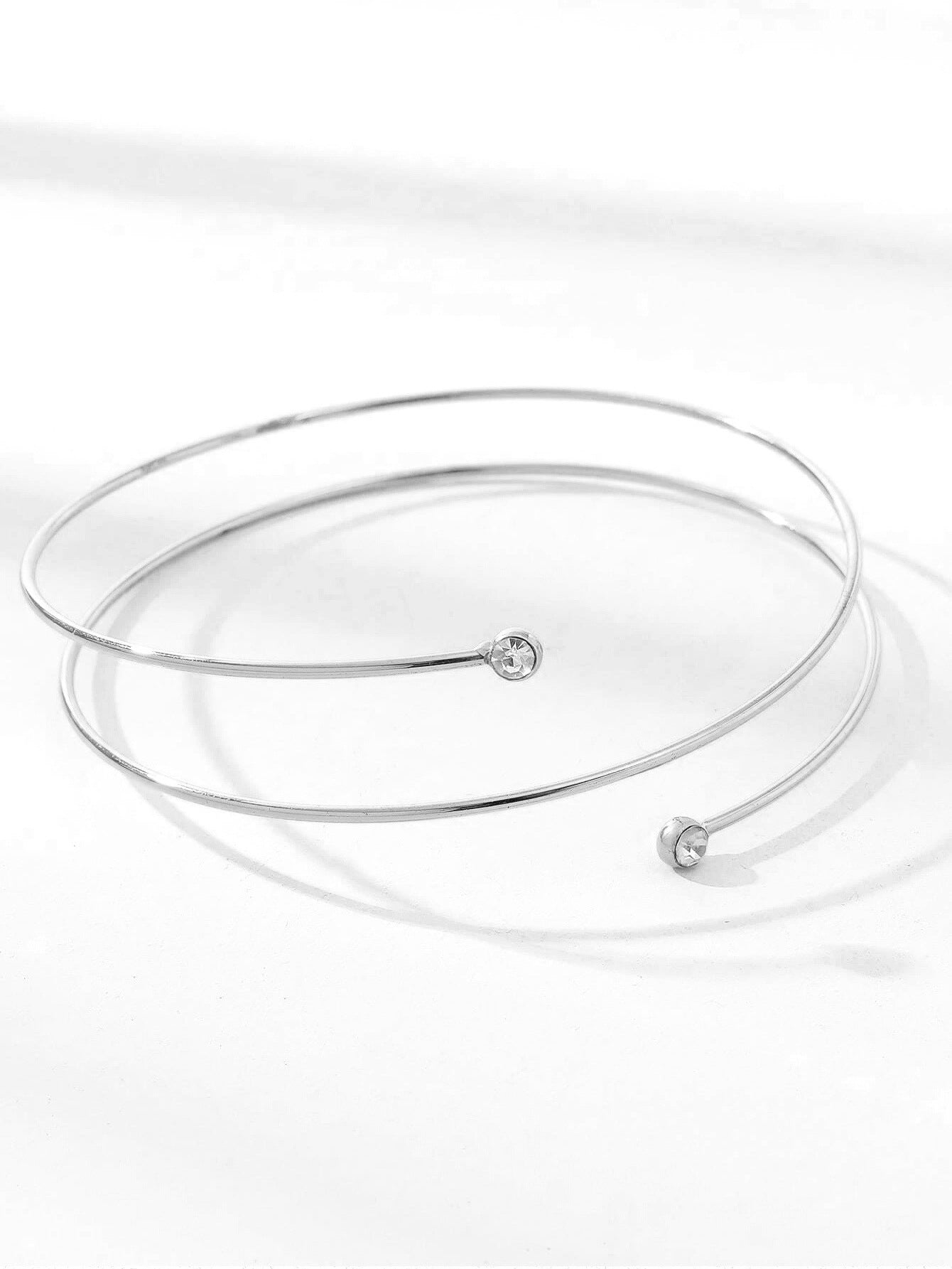 Metal Gem Spiral Diamond Armband Golden Bracelet