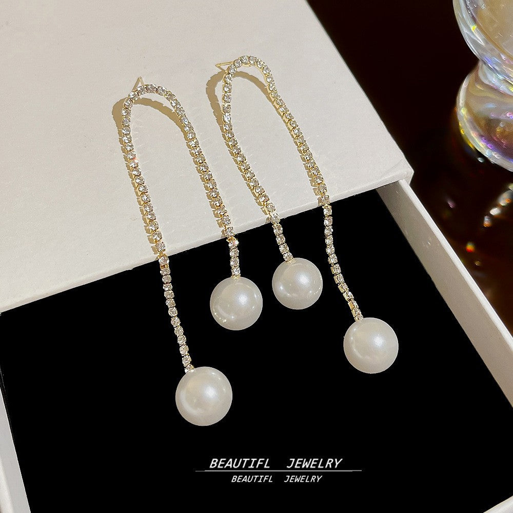 Needle Elegant Tassel Advanced Simple Thin Earrings