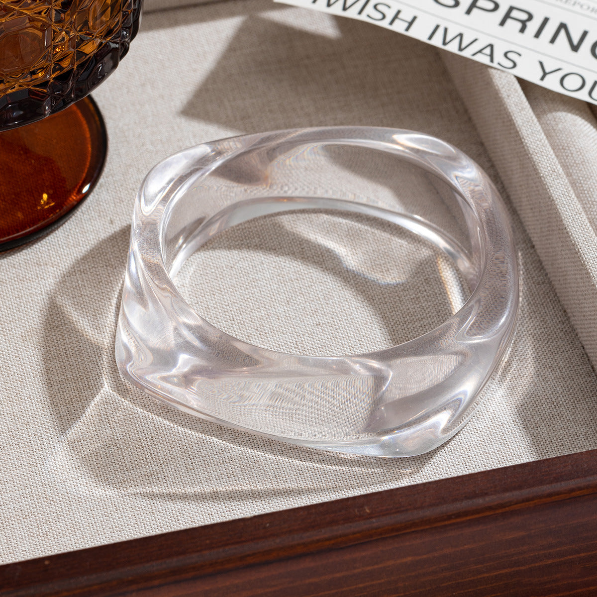 Women's Irregular Blooming Resin Curved Girlfriends Rings
