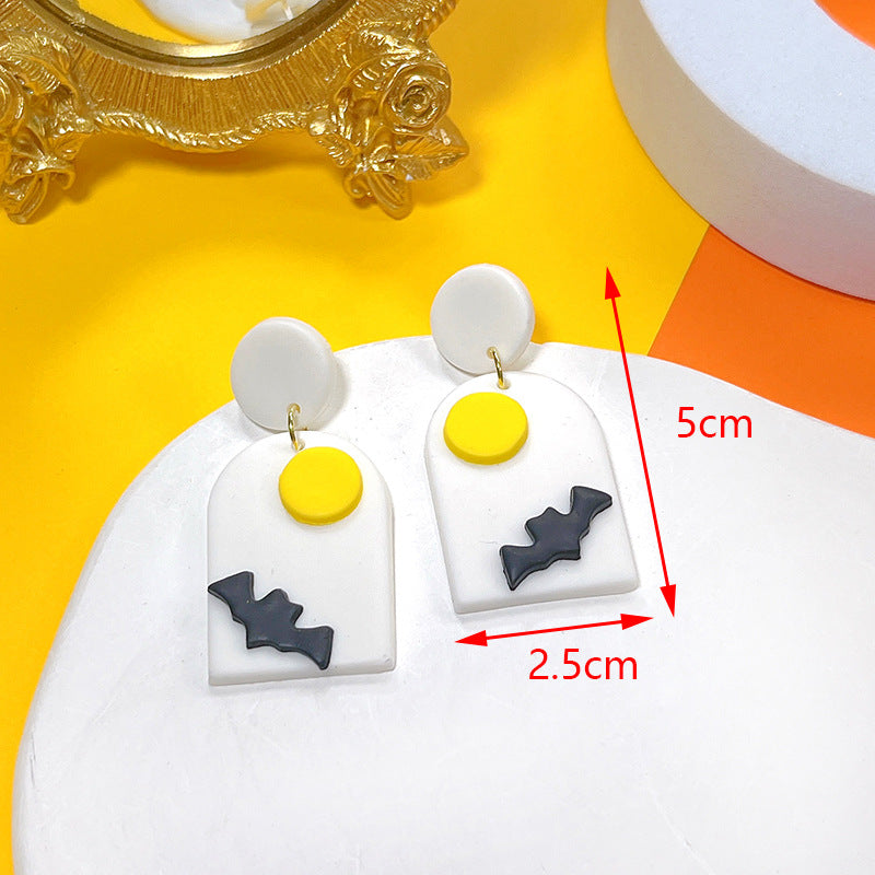 Clay Ear Hooks Female Funny Ghost Earrings