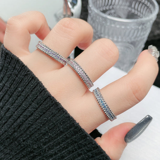 Single Row Simple Textured Stylish Opening Rings