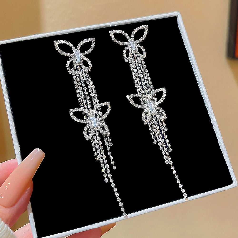 Women's Vintage Tassel Diamond High-grade Ear Minority Earrings