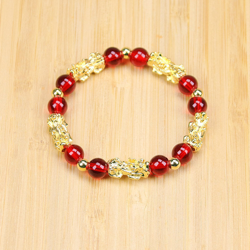 Running Rivers Lakes Live Imitation Obsidian Gilt Six Words Mantra Bracelet