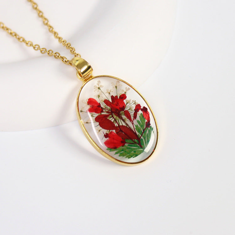 Flower Female Style Niche Preserved Fresh Necklaces