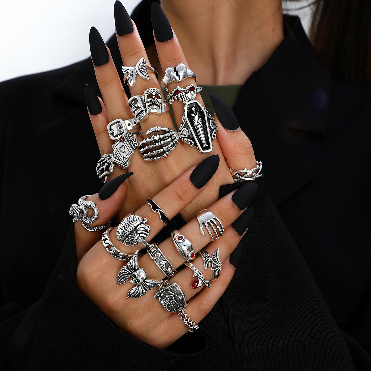 Crying Face Frog Organ Retro Alloy Rings