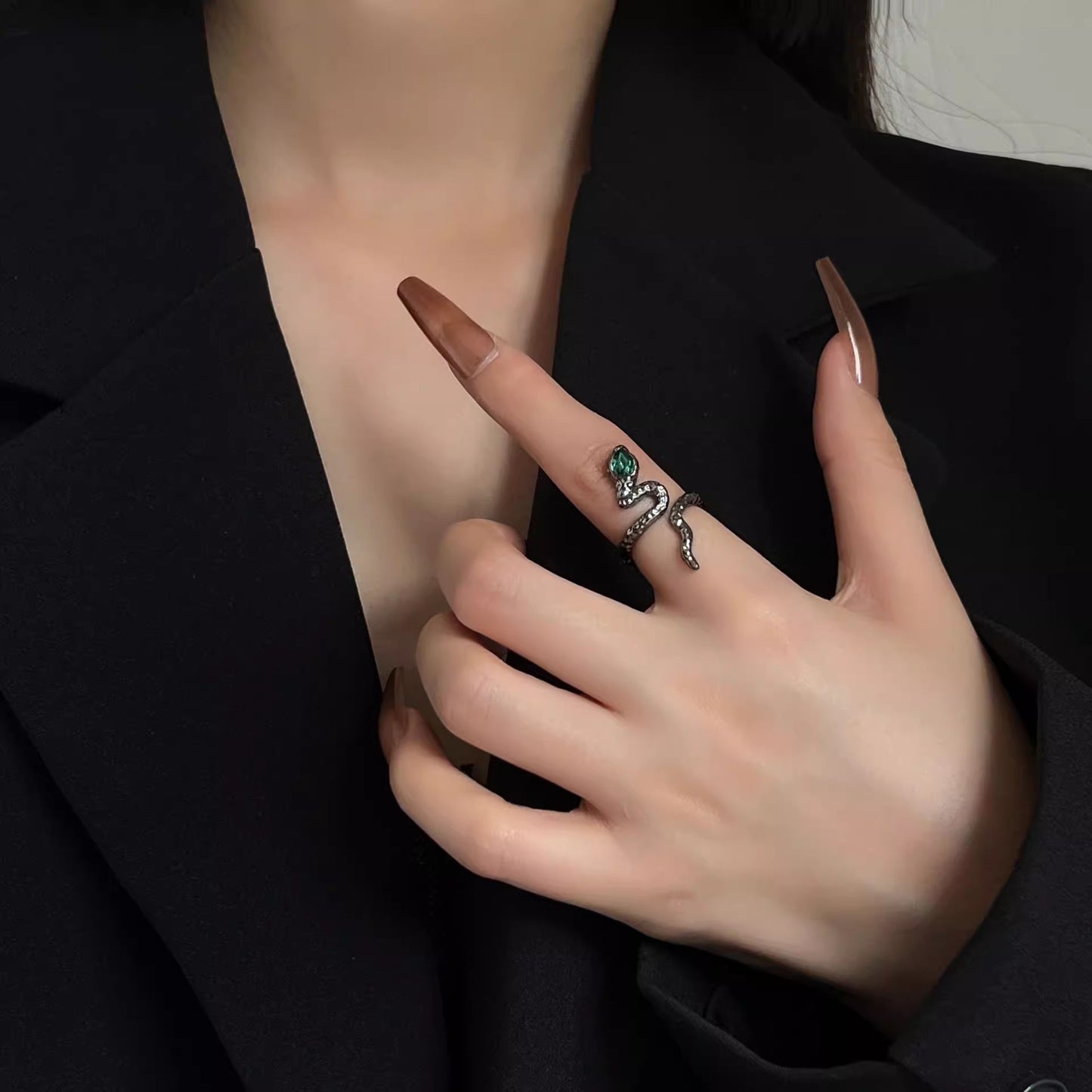 Snake Female Niche Design Cold Style Rings