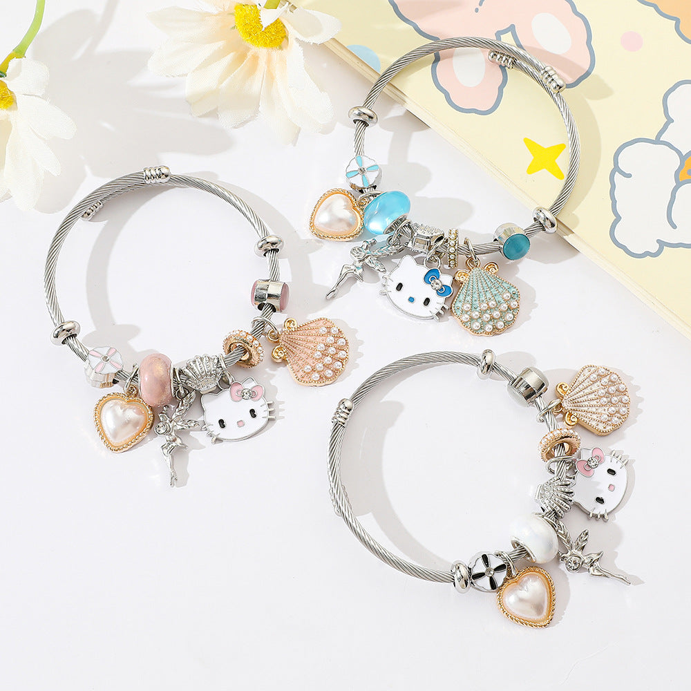 Cute Fashion Cat String Beads Open-ended Bracelets