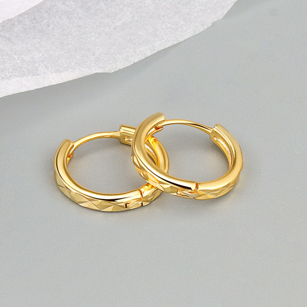 Simple Geometric Diamond Surface Ear Clip Female Niche Design Earrings