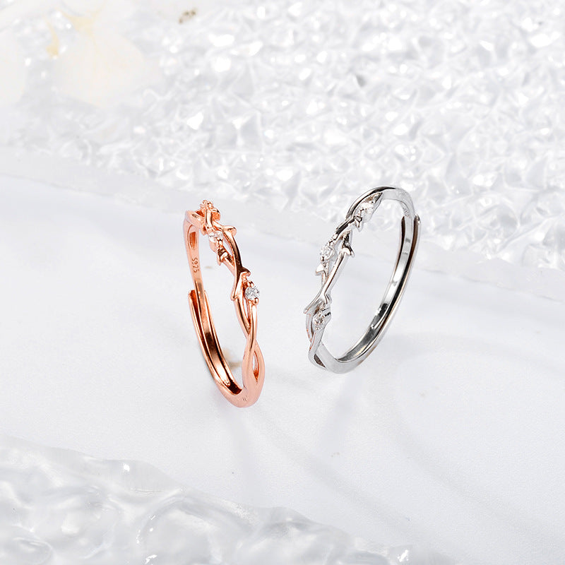Summer Sterling Sier Branch Zircon Female Rings