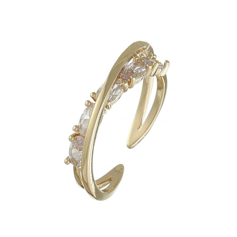 Zircon Female Affordable Luxury Fashion Style Index Finger Design Rings