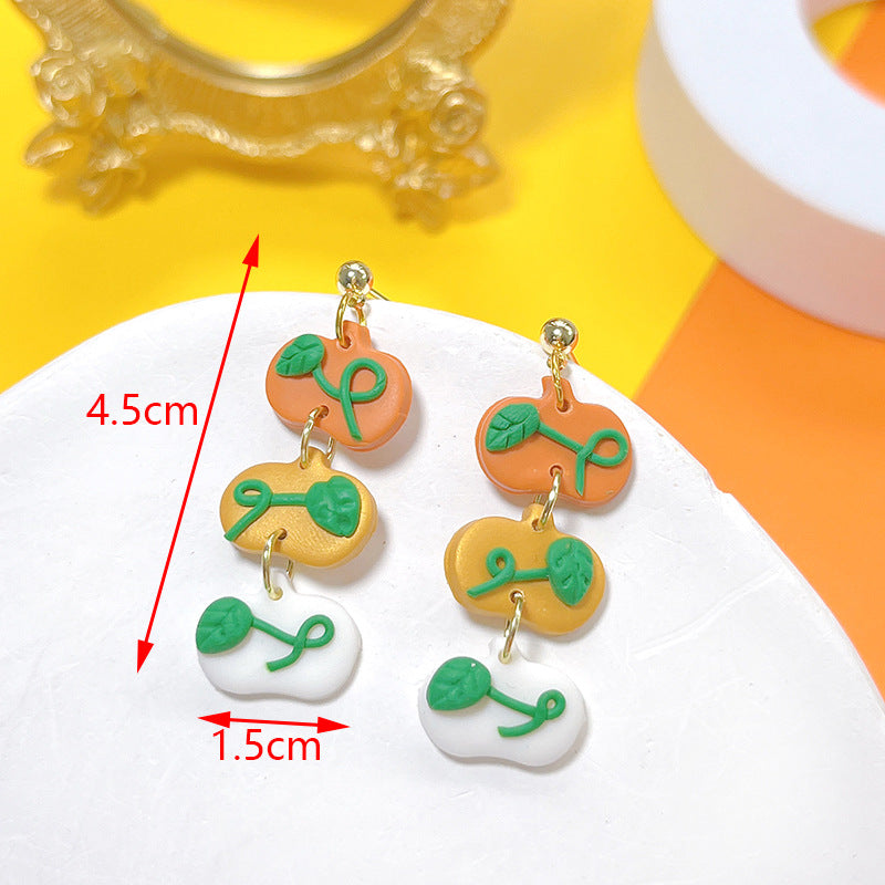 Clay Ear Hooks Female Funny Ghost Earrings