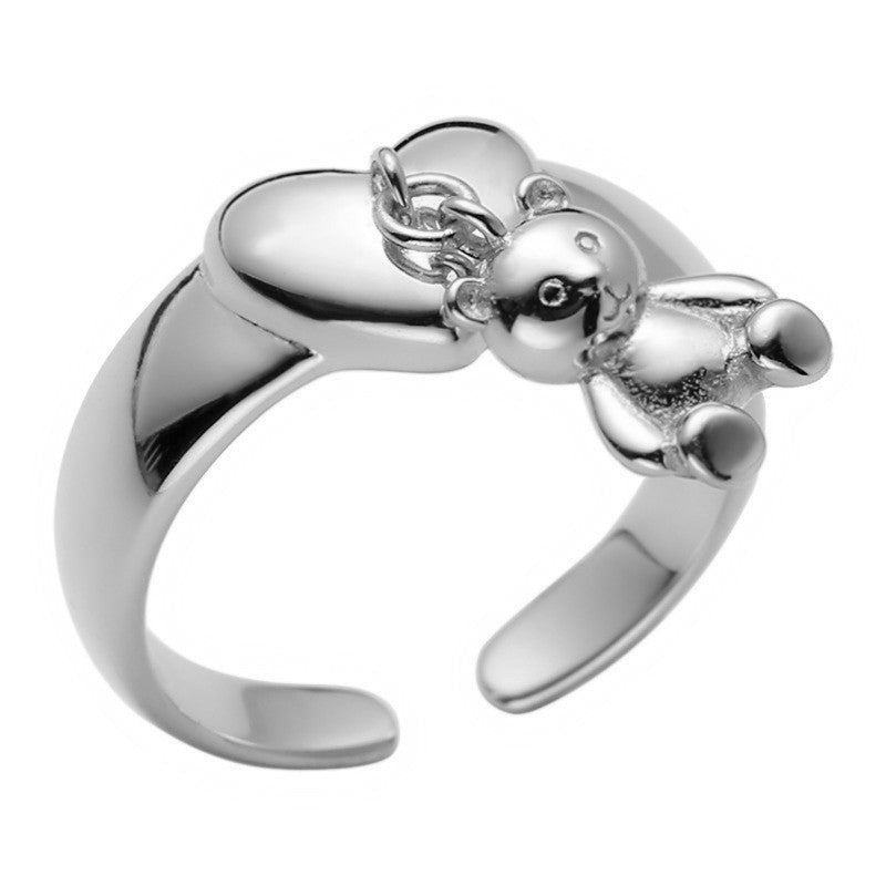 Sweet Loving Heart Bear Opening Cute Rings