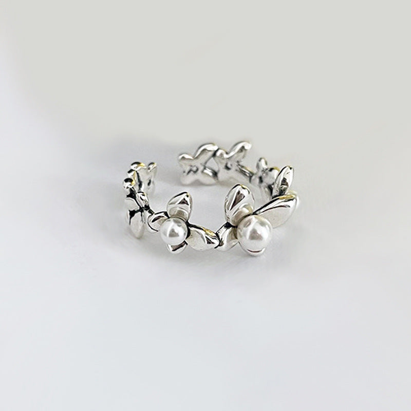 Korean Style Sweet Flower Fashion Design Niche Ring