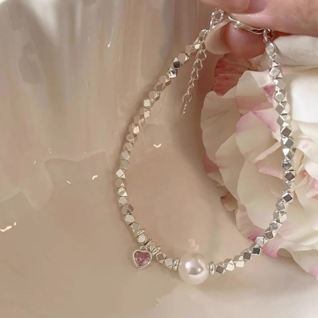 Small Pieces Of Sier Pearl Female Korean Style Niche Simple Bracelets