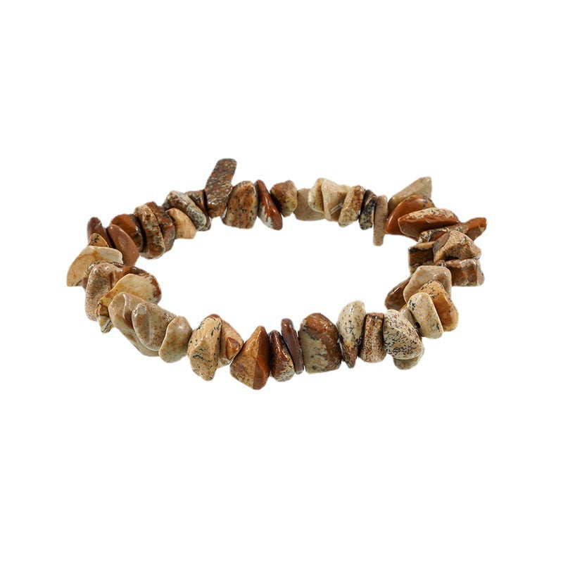 Gravel Stone Stretch Colorful Green Pine Bracelets