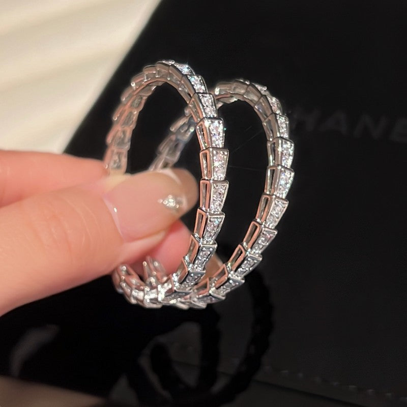 Luxury Exquisite Full Diamond Snake-shaped Elegant Earrings