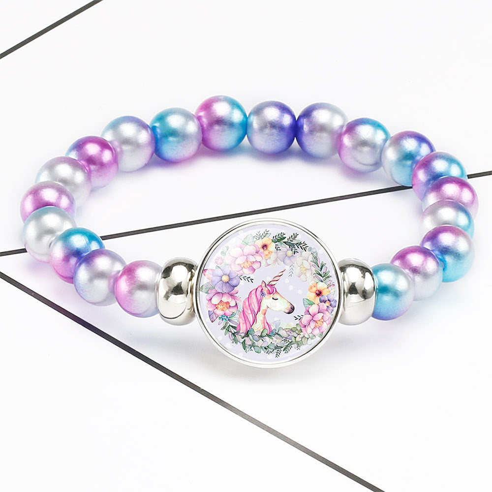 Children's Creative Cartoon Unicorn Telescopic Pegasus Rainbow Bracelets