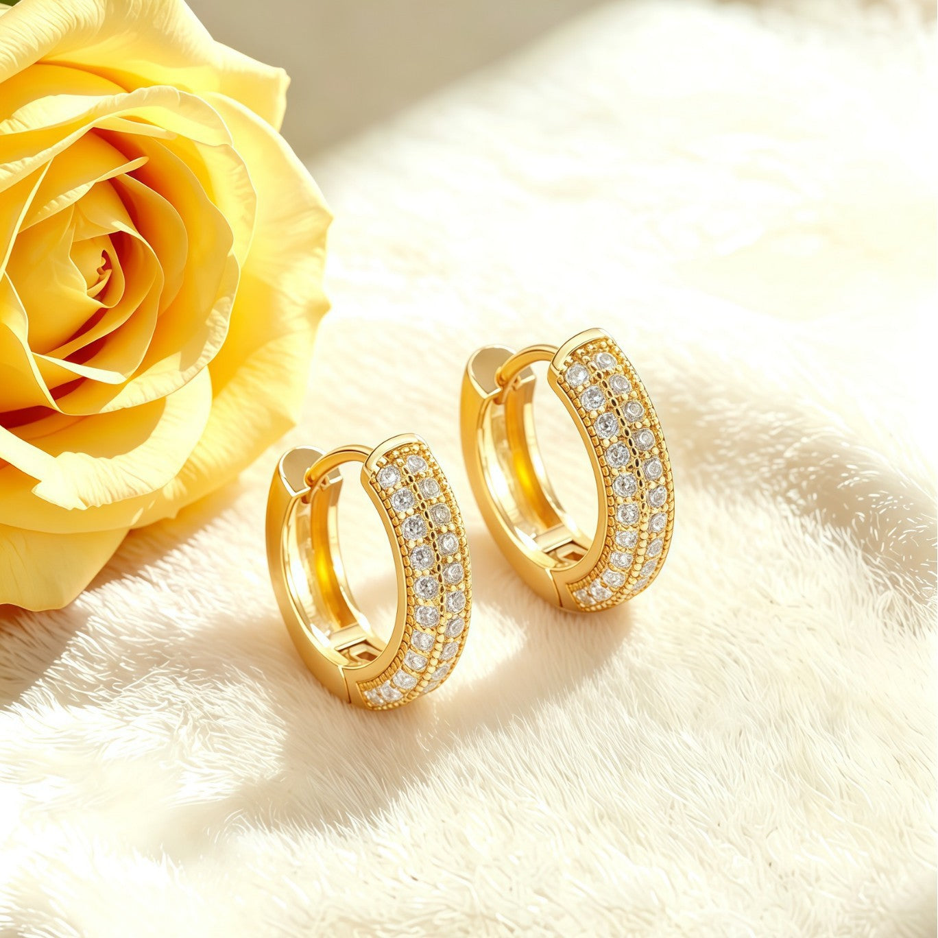 Unique Small Inlaid Zircon Stylish Simple Versatile Light Luxury Everyday Earrings