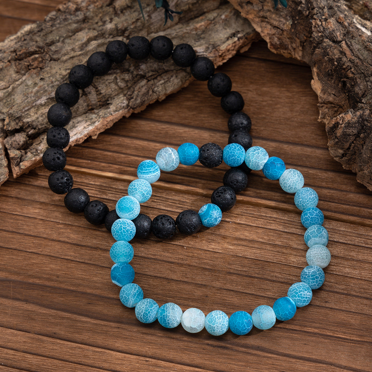 Men's Lava Volcanic Stone Hip Hop Niche Crack Bracelets