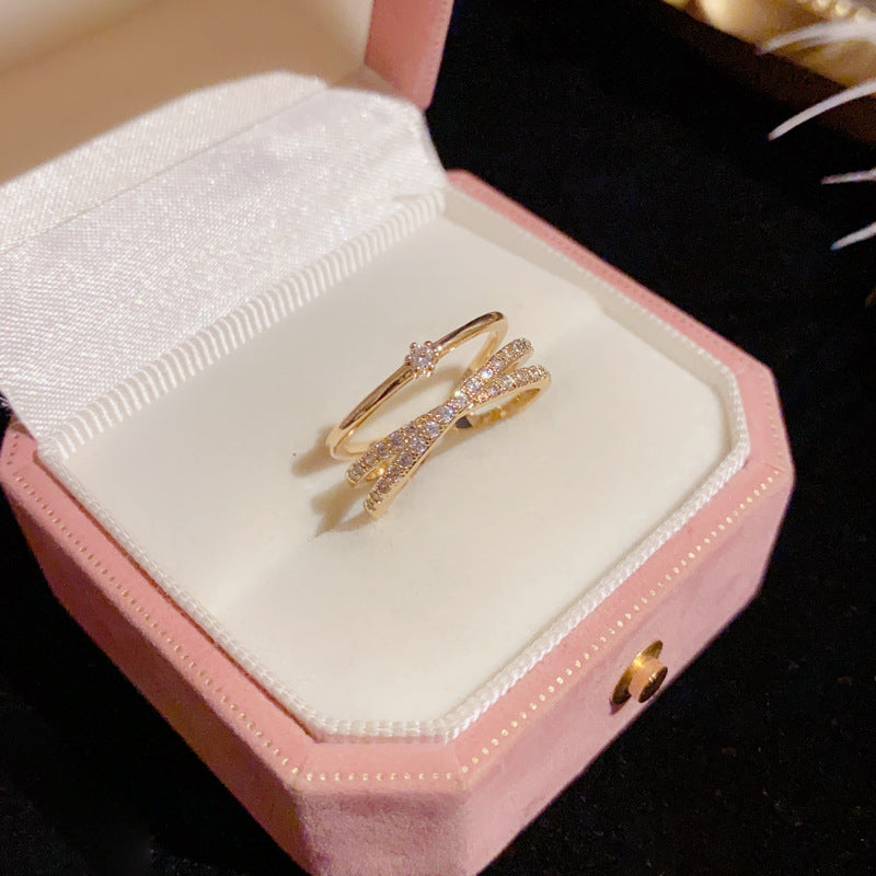 High-grade Open Female Trendy Cold Simple Rings