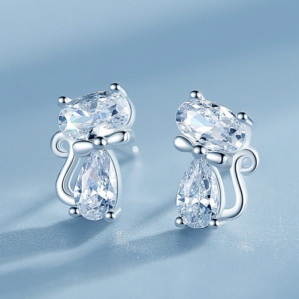 Full Diamond Pony Wings Cute Owl Earrings