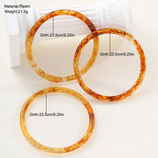 Resin Round Fashion Design Coffee Color Bracelet