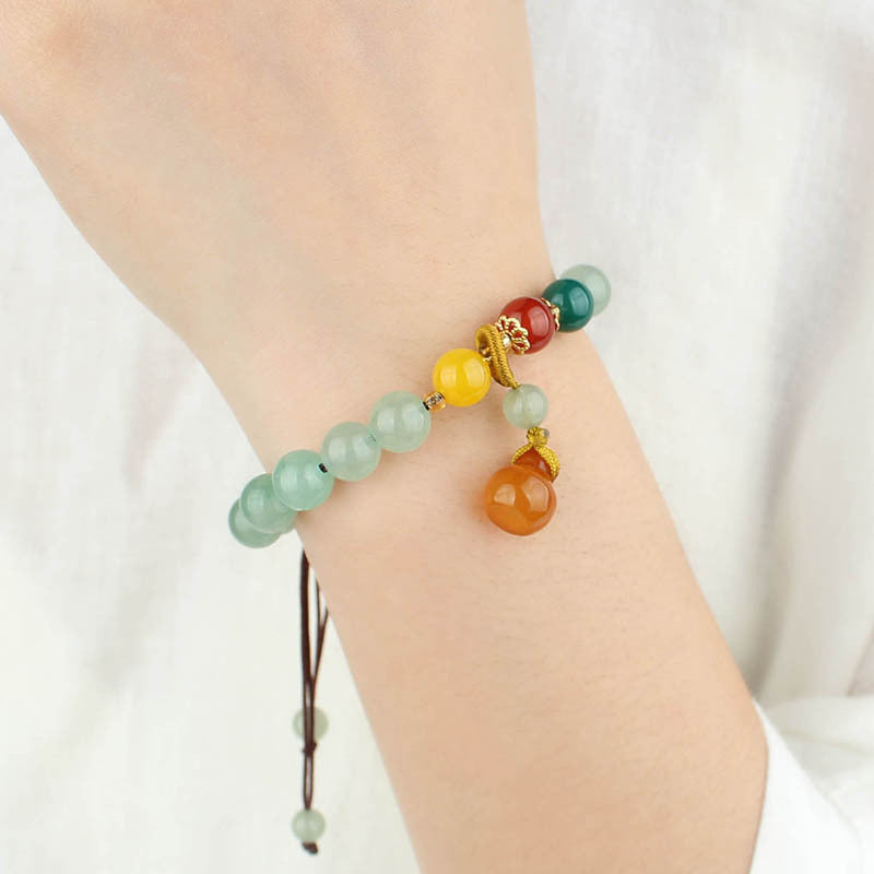 Women's Green Aventurine Vintage Safe Apple Jade Bracelets