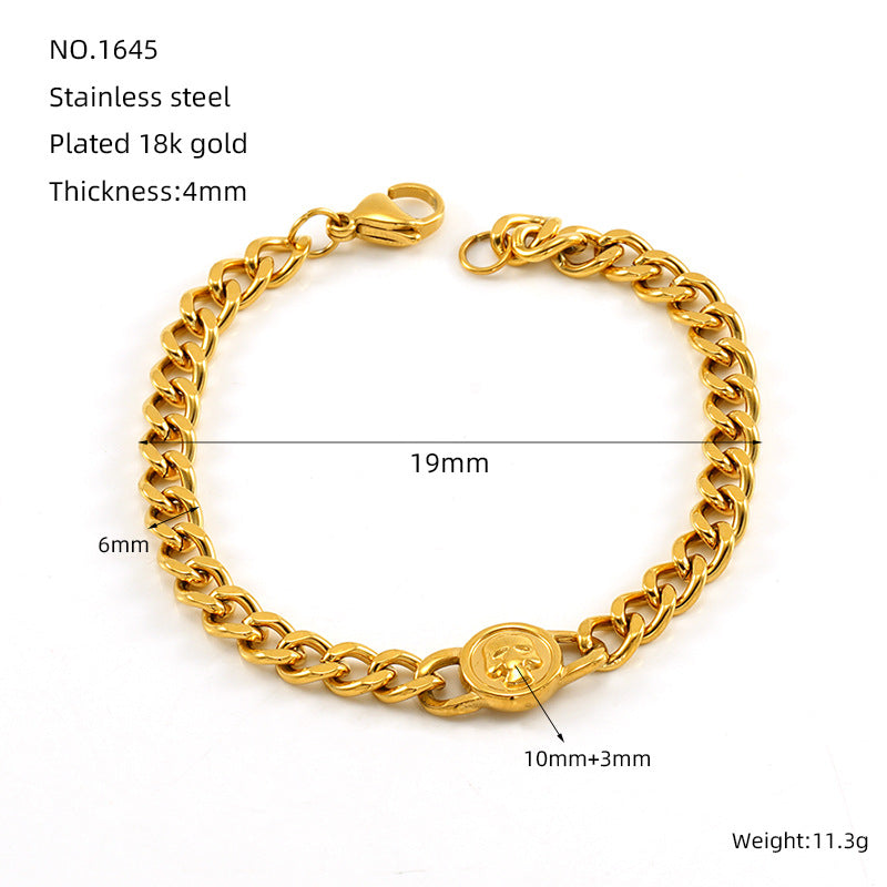 Women's & Men's Cuban Link Chain Digital Personality Wild Light Luxury Style Bracelets