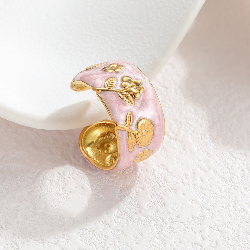 Geometric Irregular Lines Drip Open Fashion Titanium Rings