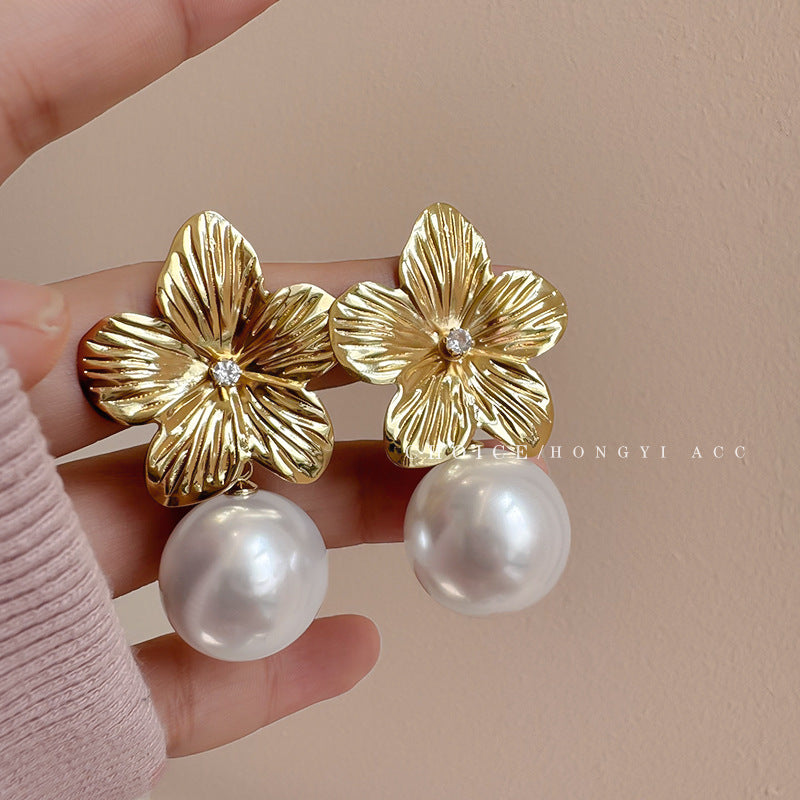 Pearl For Light Luxury Temperament High-grade Earrings