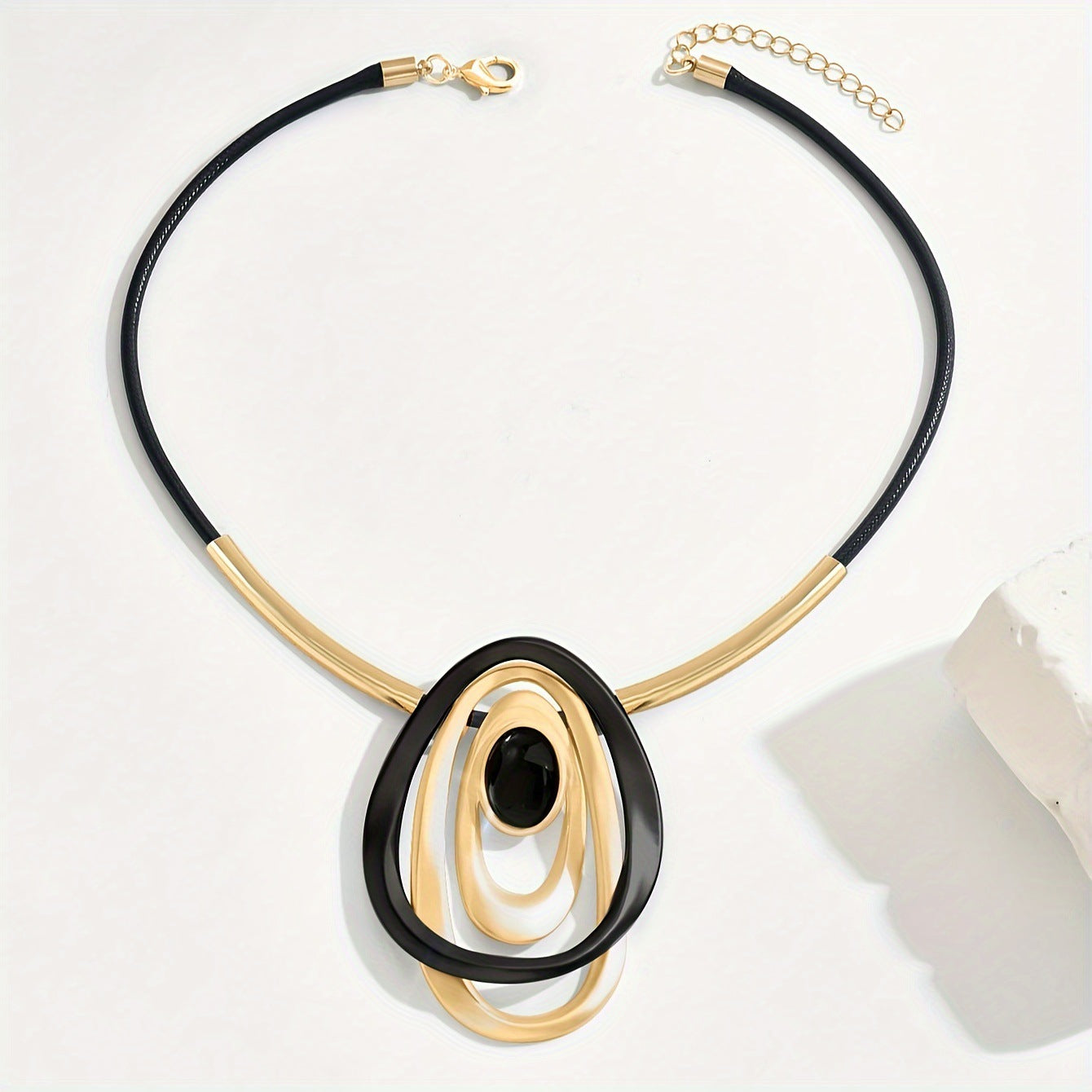 Round Cross Stitching Three-dimensional Oval Clavicle Pendants