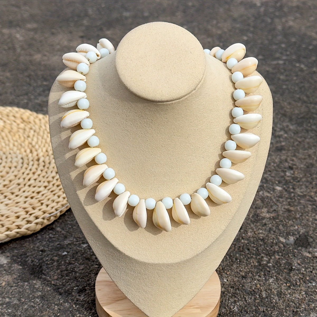Natural Shell White Acrylic Beads Beach Necklaces