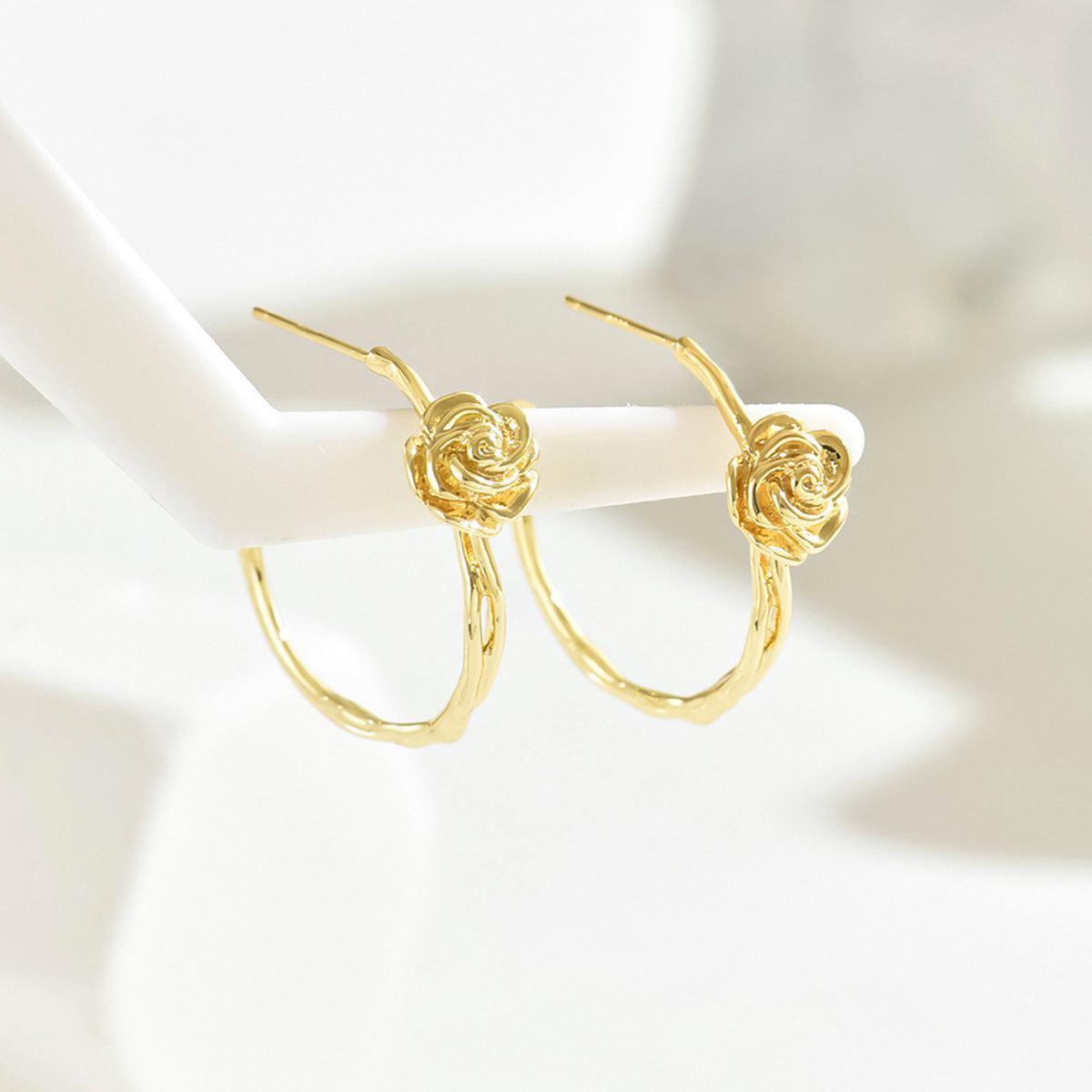 Women's Chinese Style Mori Flower Rose Design Earrings