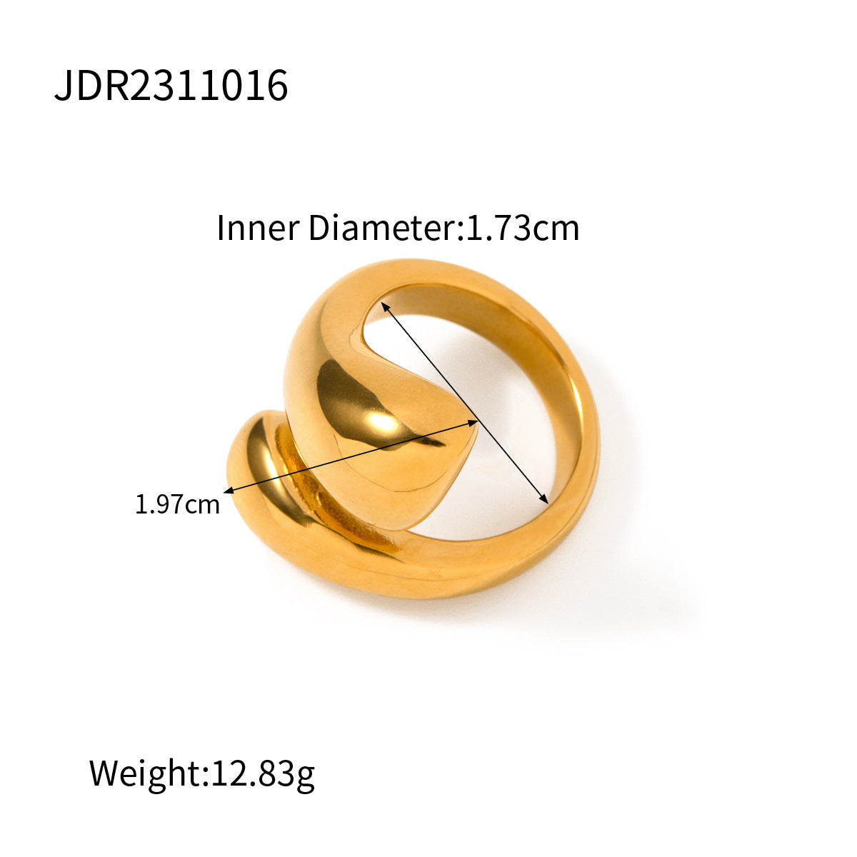 Gold Stainless Steel Glossy Fashionable Advanced Rings