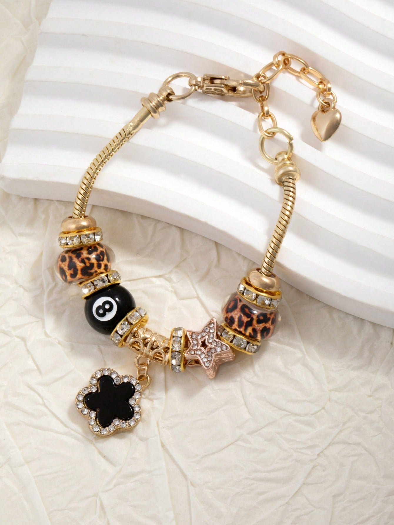 Women's Acrylic Cherry Alloy Leopard Sieve Twin Necklaces