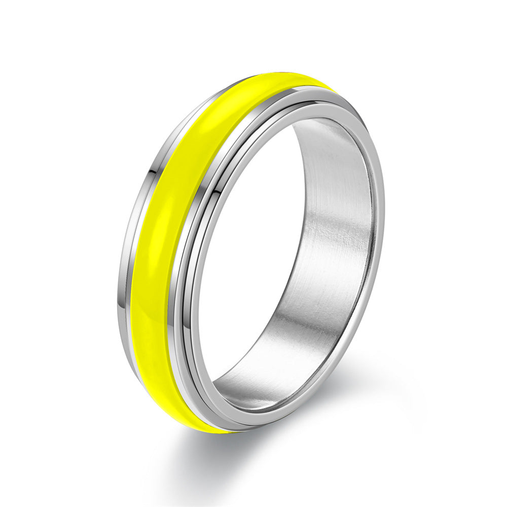 Accessories Stainless Steel Luminous Rotatable Decompression Rings