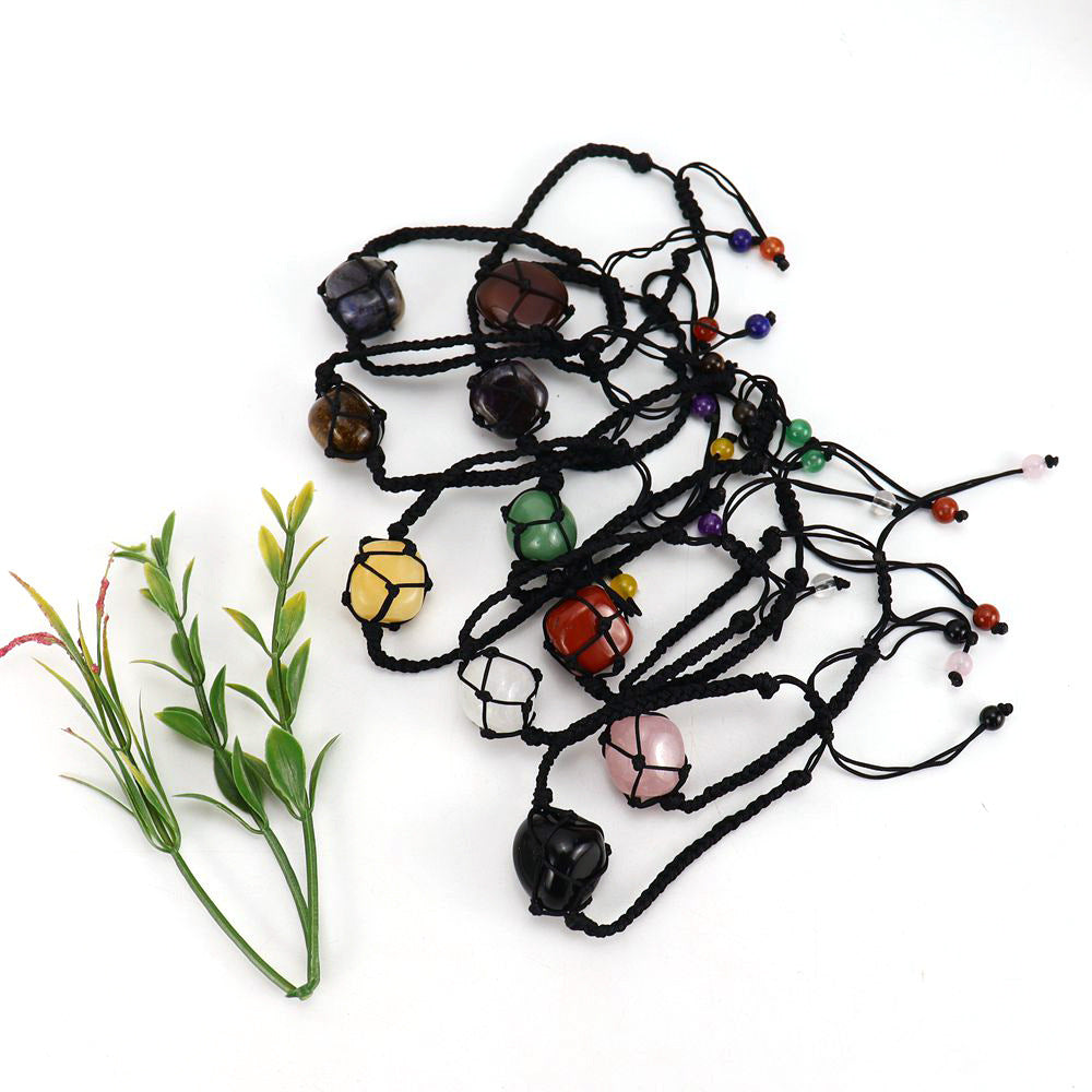 Broadcast Hand-woven Black Jade Thread Crystal Bracelets